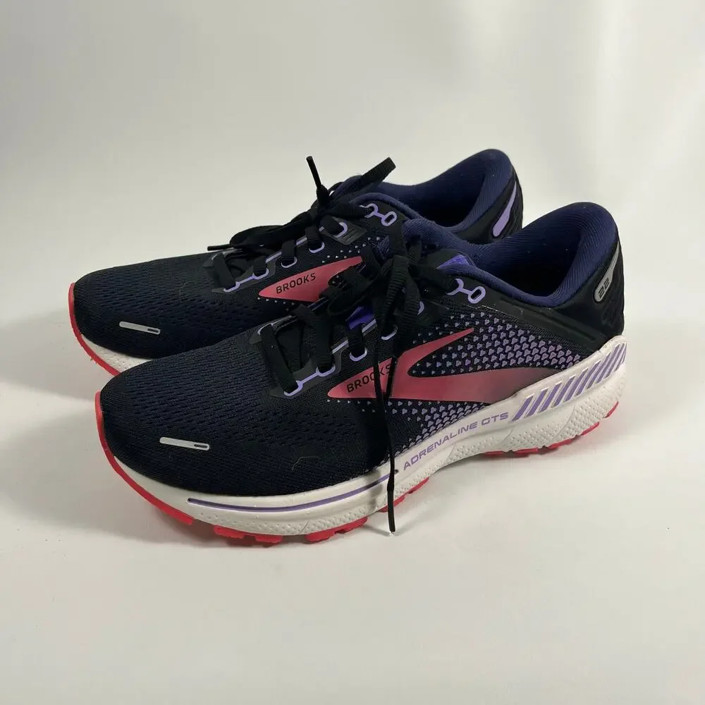 Brooks Adrenaline GTS 22 Running Shoes 9.5 Womens Purple Pink Comfort Athleisure